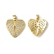 Brass Micro Pave Cubic Zirconia Pendants, Cadmium Free & Nickel Free & Lead Free, Heart Wing Charms, Real 18K Gold Plated, 19x18x3mm, Hole: 3x5.5mm