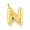 Ion Plating(IP) 304 Stainless Steel Pendants, Letter Charm, Golden, Letter N, 16x10.5x3mm, Hole: 2mm