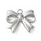 Non-Tarnish 304 Stainless Steel Pendants, Bowknot Charm, Stainless Steel Color, 14x15.5x2mm, Hole: 2mm