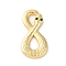 Brass Pave Clear Cubic Zirconia Pendants, Cadmium Free & Nickel Free & Lead Free, Snake, Real 18K Gold Plated, 23x11.5x3mm, Hole: 6x4mm and 3.5x5mm