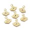 Brass Micro Pave Cubic Zirconia Pendants, with Jump Rings, Diamond with Evil Eye, Real 18K Gold Plated, Mixed Color, 13x15x2mm, Hole: 3.6mm