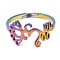 Ion Plating(IP) 304 Stainless Steel Yoga & Infinity Adjustable Ring for Women, Rainbow Color, US Size 5 3/4(16.3mm)