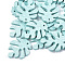 Painted Poplar Wood Pendants, Tropical Leaf Charms, Monstera Leaf, Pale Turquoise, 30x24x2.5~3mm, Hole: 1.5~2mm