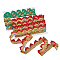 2 Cards 2 Colors Metallic Polyester Lace Ribbon, Garment Accessory, with Paillette, Triangle Pattern, Mixed Color, 1-1/2 inch(38mm), about 9.84 Yards(9m)/card, 1 card/color