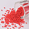 11/0 Grade A Round Glass Seed Beads, Baking Paint, Orange Red, 2.3x1.5mm, Hole: 1mm, about 48500pcs/pound