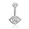 Clear Cubic Zirconia Belly Button Rings, Stainless Steel Piercing Navel Rings, Curved Barbell Body Jewelry for Women, Stainless Steel Color, Lip, 8~13mm, Bar: 10x1.5mm
