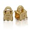 Nickel Free & Lead Free Golden Alloy European Beads, Long-Lasting Plated, Large Hole Lock Beads, 11x8x8mm, Hole: 4mm