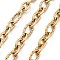 304 Stainless Steel Link Chains, Unwelded, with Spool, Real 18K Gold Plated, 13x7.5x2mm