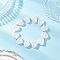 ABS Plastic Imitaion Pearl Beaded Stretch Bracelets for Women, Heart, with Brass Beads, White, Inner Diameter: 2-1/8 inch(5.3cm)