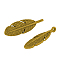 Tibetan Style Alloy Feather Pendants, Cadmium Free & Nickel Free & Lead Free, Antique Golden, 30x9x2.5mm, Hole: 2mm