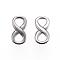 Tarnish Resistant 304 Stainless Steel Links connectors, Infinity, Stainless Steel Color, 15x7.5x2mm, Hole: 4x4.5mm