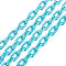 Acrylic Opaque Cable Chains, AB Color, Oval, Dark Turquoise, 13x8x2mm, 19.68 inch(50cm)/strand
