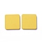 Wood Cabochons, Dyed, Square, Yellow, 40x40x5mm