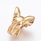 Brass Micro Pave Cubic Zirconia Beads, Elephant Head, Clear, Real 18K Gold Plated, 8x12x15mm, Hole: 2mm
