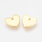 Brass Charms, Nickel Free, Real 18K Gold Plated, Heart, Golden, 8x8x1mm, Hole: 1mm