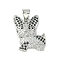 Brass Micro Pave Cubic Zirconia Pendants, Cadmium Free & Lead Free, Dog Charms, Platinum, 17.5x14.5x4mm, Hole: 4.5x3.5mm