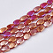 Electroplate Opaque Solid Color Glass Beads Strands, AB Color Plated, Faceted, Teardrop, FireBrick, 8.5x6x4.5~5mm, Hole: 1mm, about 80pcs/strand, 26.38 inch(67cm)