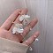 Plastic Imitation Pearl Tassel Earrings, Butterfly, Golden, Butterfly