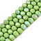 Electroplate Opaque Solid Color Glass Beads Strands, Half Rainbow Plated, Faceted, Rondelle, Yellow Green, 6x5mm, Hole: 1mm, about 80~85pcs/strand, 38~40cm