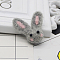 Wool Felt Cabochons, Rabbit, Silver, 37~40x20~22mm