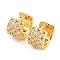 Rack Plating Brass Cubic Zirconia Thick Hoop Earrings, Long-Lasting Plated, Lead Free & Cadmium Free, Real 18K Gold Plated, 11x12x8mm