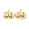 Halloween Themed Brass Pendants, Cadmium Free & Nickel Free & Lead Free, Pumpkin, 14.5x16x4mm, Hole: 1.2mm