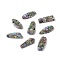 Assembled Imperial Jasper and Fluorite Pendants, with Brass, Dyed, Mixed Shapes, Light Sea Green, 41~43x17~19x3.5~4.5mm, Hole: 1.2~1.4mm