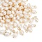 Grade B Natural Cultured Freshwater Pearl Charms, with 304 Stainless Steel Jump Rings, Polished Rice, Golden, 13.5~15x7~7.5x5~6mm, Hole: 3.6mm