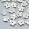 Natural White Shell Beads, Mother of Pearl Shell Beads, Flower, Seashell Color, 6x6x2.5mm, Hole: 1mm