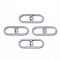 Tarnish Resistant 201 Stainless Steel Links Connectors, Laser Cut, Oval with Letter, Stainless Steel Color, Letter.Q, 15x6x1mm, Hole: 4x5~7mm