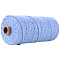 Cotton String Threads for Crafts Knitting Making, Light Sky Blue, 3mm, about 109.36 Yards(100m)/Roll