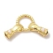 Rack Plating Brass with White Plastic Connector Charms, Cadmium Free & Lead Free, Hand with Ring Links, Real 18K Gold Plated, 31x20.5x7mm, Hole: 3.3mm