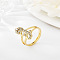 Brass Micro Pave Cubic Zirconia Finger Rings, Cadmium Free & Nickel Free & Lead Free, for Women, Letter J, US Size 3(14mm)