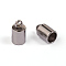 Tarnish Resistant 304 Stainless Steel Cord Ends, End Caps, Column, Stainless Steel Color, 9x5mm, Hole: 2mm, Inner Diameter: 4mm