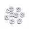 Tarnish Resistant 304 Stainless Steel Links connectors, Laser Cut, Flat Round with Lovers, Stainless Steel Color, 11.5x1mm, Hole: 1.2mm