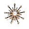 Alloy Rhinestone Brooch for Backpack Clothes, with Plastic Imitation Pearl Beads, Golden, Snowflake, 42mm