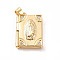 Rack Plating Brass Micro Pave Clear Cubic Zirconia Locket Pendants, Cadmium Free & Lead Free, Religion, Rectangle with Virgin Mary, Real 18K Gold Plated, 23x15x4.5mm, Hole: 4x3.5mm, Inner Diameter: 18x11mm