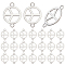 50Pcs Tibetan Style Alloy Connector Charms, Peace Sign Links, Antique Silver, 30x22mm, Hole: 3mm