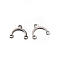 Tarnish Resistant 1 to 2 201 Stainless Steel Chandelier Component Links, 3 Loop Connectors, Stainless Steel Color, 8.5x9.5x0.2mm, Hole: 1mm