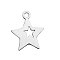 Tarnish Resistant 304 Stainless Steel Charms, Star, Stainless Steel Color, 13.7x12x1mm, Hole: 1.5mm