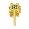 Rack Plating Brass Micro Pave Cubic Zirconia European Beads, Tree, Large Hole Beads, Long-Lasting Plated, Cadmium Free & Lead Free, Real 18K Gold Plated, 14x8.5x8.5mm, Hole: 4.5mm