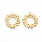 304 Stainless Steel Pendants, Ion Plating(IP), Leaf Wreath Charms, Real 18K Gold Plated, 33x30x2mm, Hole: 2mm