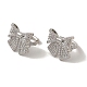 Серьги-каффы из латуни с микропаве из кубического циркония EJEW-R162-22P-1