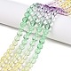 Выпечка расписные прозрачные стеклянные бусины DGLA-M001-8mm-02-6