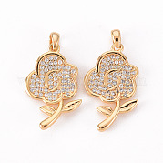 Латунные микропаве прозрачные подвески с фианитом KK-T062-94G-NF