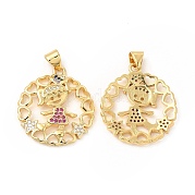 Латунные микро проложить кубического циркония подвески KK-H441-28G