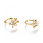 Серьги-манжеты с цирконом из позолоченной латуни EJEW-L244-36G