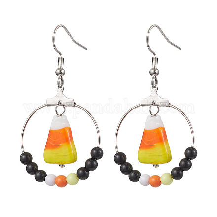 Серьги-подвески из нержавеющей стали 304 с пластиком EJEW-JE06085-1