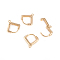 Brass Huggie Hoop Earring Findings, with Loop, Teardrop, Real 18K Gold Plated, 12.6x13x2mm, Hole: 1mm, Pin: 0.7mm