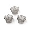 304 Stainless Steel European Beads, Big Hole Beads, Crown, Stainless Steel Color, 10.5x11x6.5mm, Hole: 4.5mm